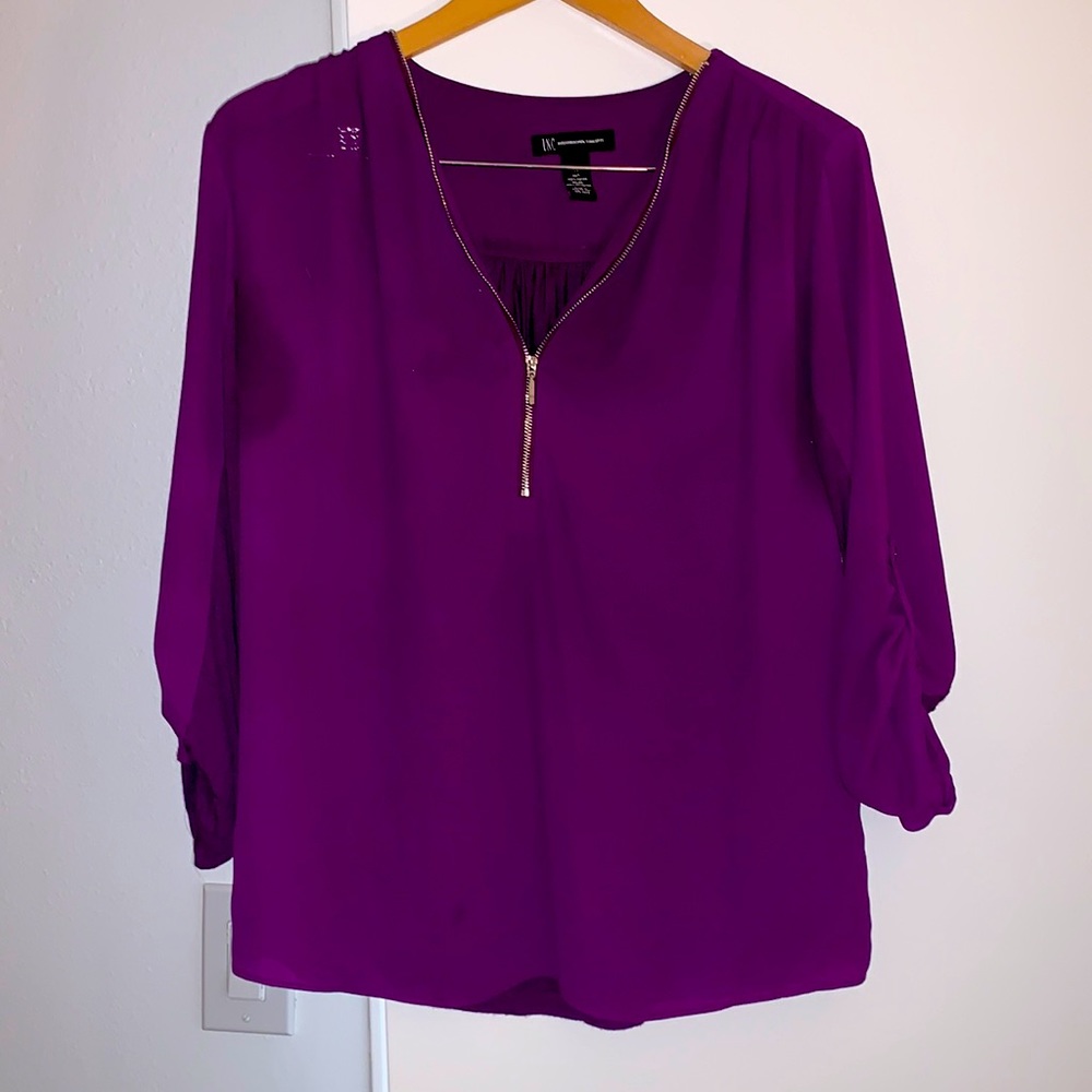 Zip front dress blouse